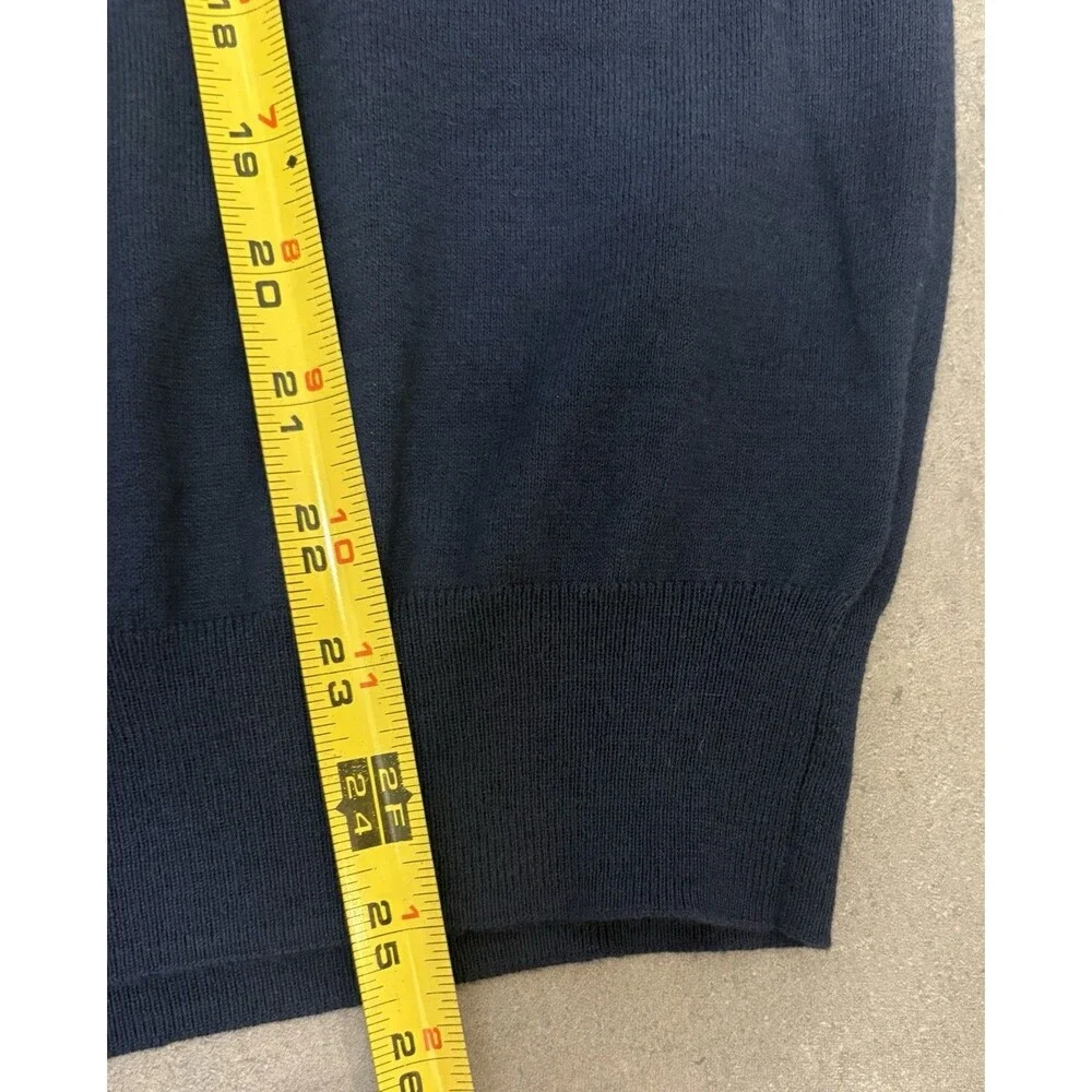 FAHERTY RESERVE Mens Navy Blue Long Sleeve Crew Neck Sweater Size M Cotton